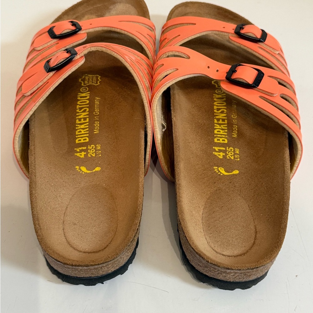 Birkenstock Orange Cutout Double Buckle Sandals - Picture 4 of 17